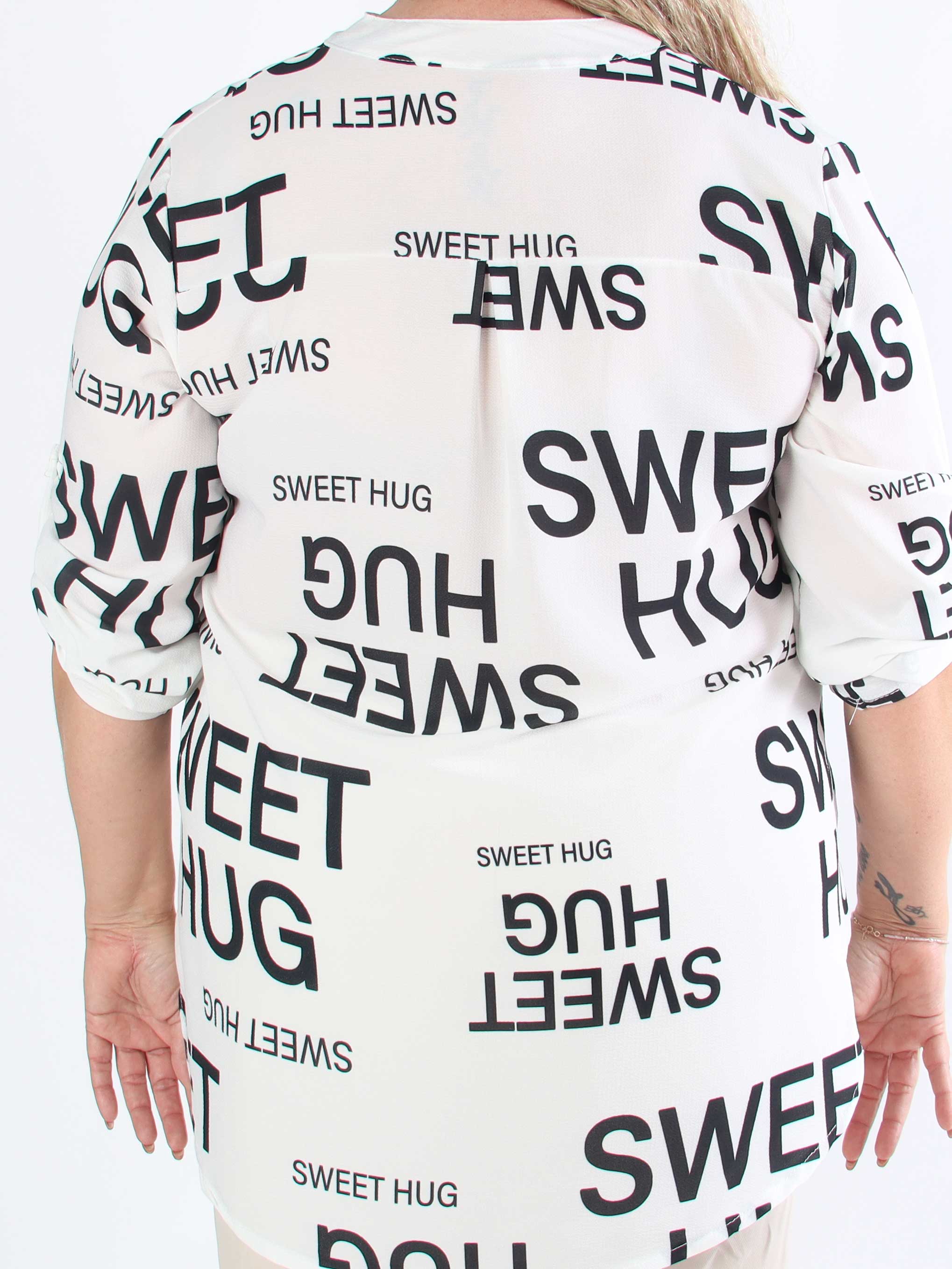 Vanesa Graphic - Sød plus size tunika i viskose med tekst